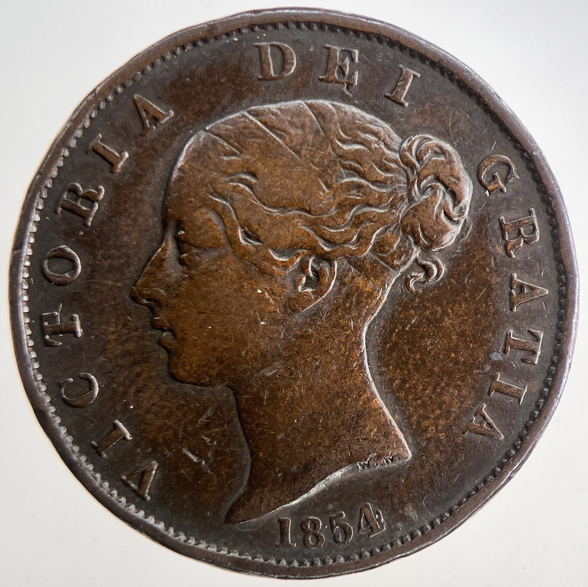 1854 Victoria Half-Penny Coin | Fine Collectable Grade | a6936