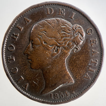 1854 Victoria Half-Penny Coin | Fine Collectable Grade | a6936