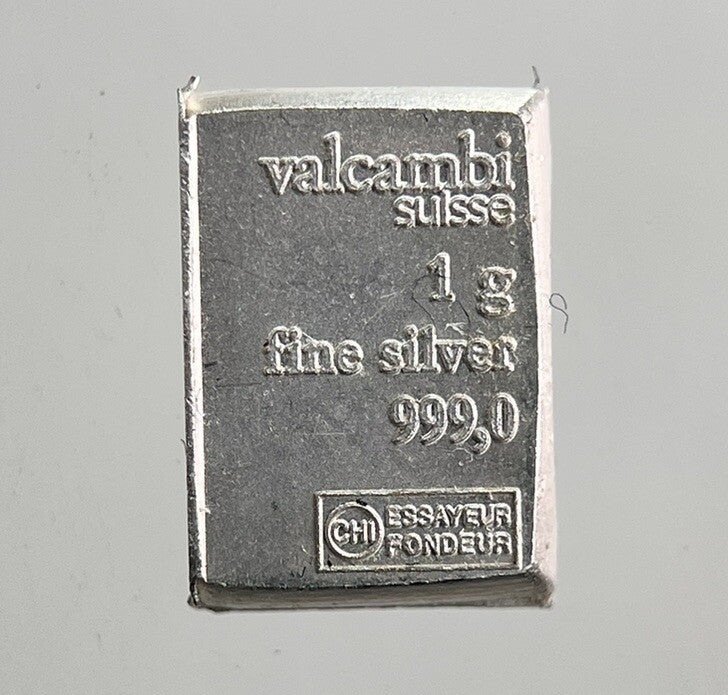 Valcambi Suisse 1g One Gram .999 Silver Bullion Bar