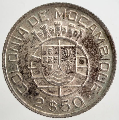 1950 Mozambique 2.5 Escudos Silver Coin | Very High Grade