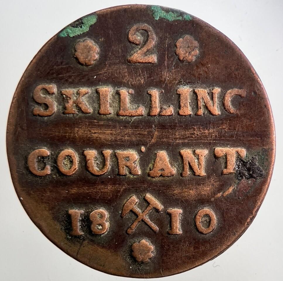 1810 Norway 2 Skilling Coin | Fine Collectable Grade