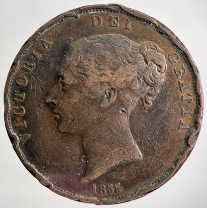 1855 Victoria One Penny Coin | Fine Collectable Grade
