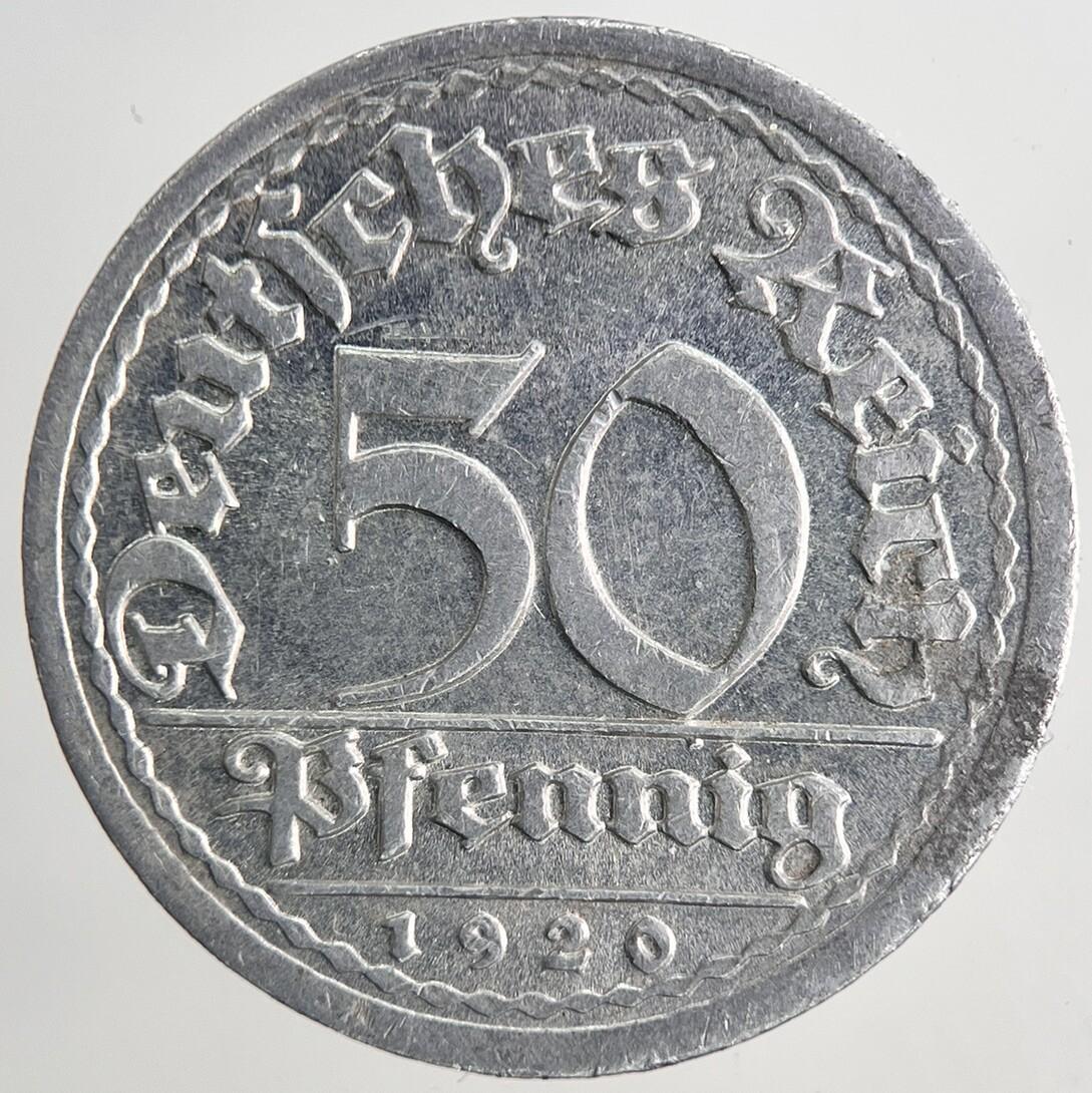 1920 Germany 50 Pfennig Coin | Very High Grade | a9028