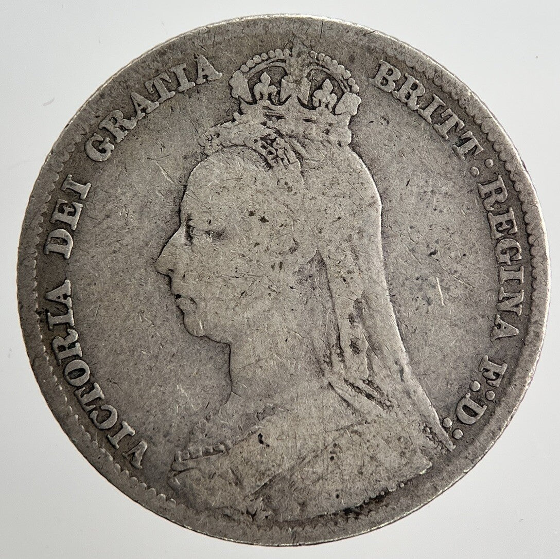 1890 Victoria Shilling Silver Coin | Fair Grade