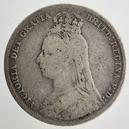 1890 Victoria Shilling Silver Coin | Fair Grade