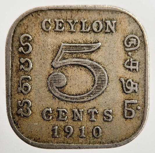 1910 Ceylon 5 Cents Coin | Collectable Grade