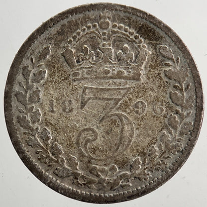 1896 Victoria Threepence Silver Coin | Collectable Grade