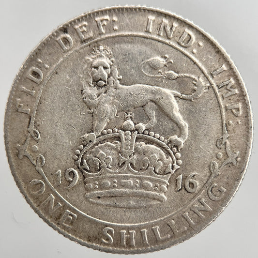 1916 George V Shilling Silver Coin | Fine Collectable Grade