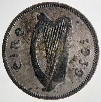 1939 Irish Shilling 1s Bull Silver Coin | Collectable Grade | a9030