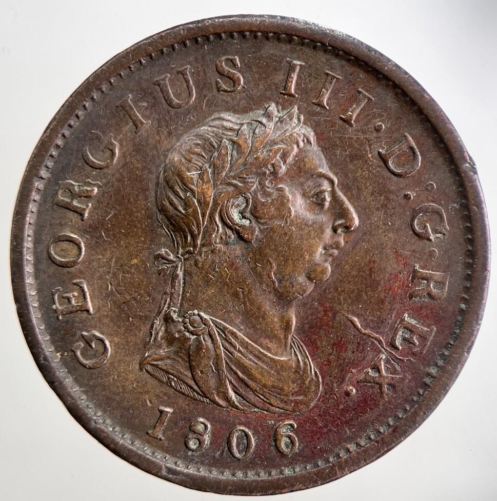 1806 George III 3rd One Penny Coin | Very High Grade