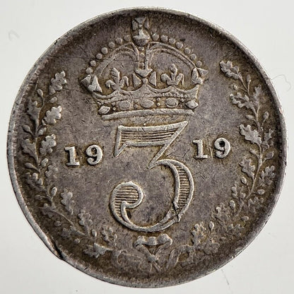 1919 George V Threepence Silver Coin | Fine Collectable Grade