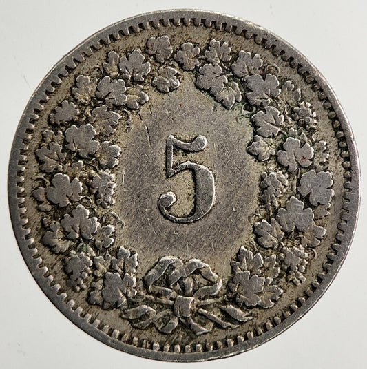 1884 Switzerland Swiss 5 Rappen Coin | Collectable Grade