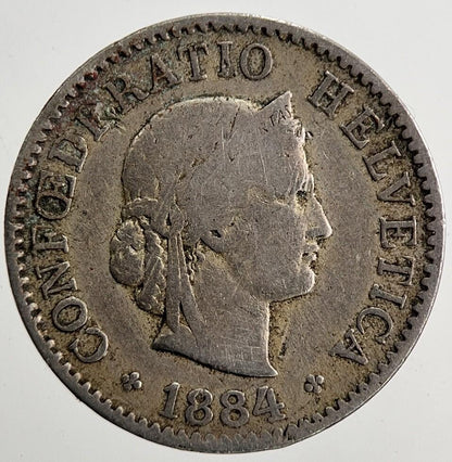 1884 Switzerland Swiss 5 Rappen Coin | Collectable Grade