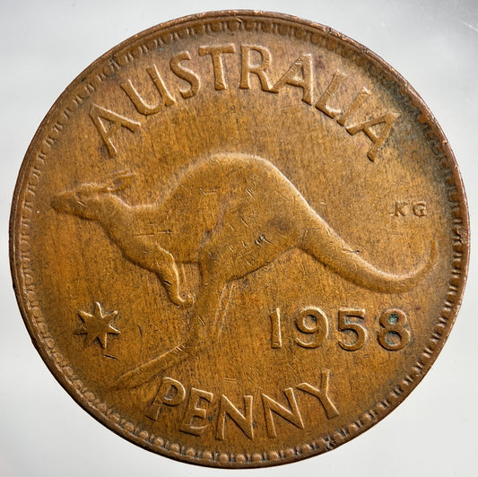 1958 Australia One Penny Coin | Very High Grade