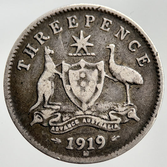 1919-M Australia Threepence Silver Coin | Collectable Grade