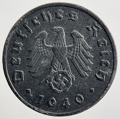 1940-A Germany Nazi 1 Pfennig Coin | Very High Grade