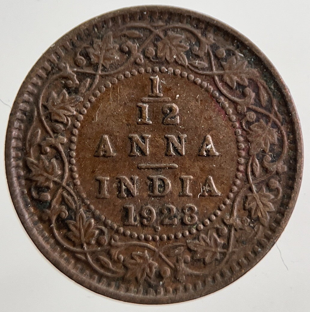 1928 India 1/12 Anna Coin | Very High Grade