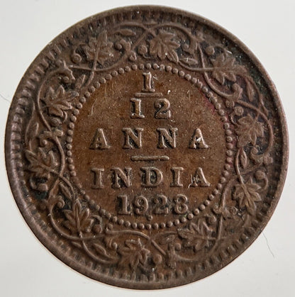 1928 India 1/12 Anna Coin | Very High Grade