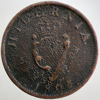 1805 Irish Hibernia Half-Penny Coin | Collectable Grade