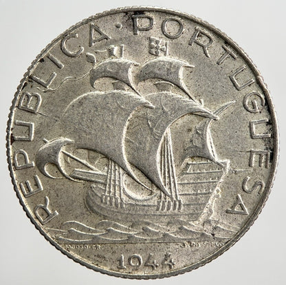 1944 Portugal 2.5 - 2 1/2 Escudos Silver Coin | Very High Grade