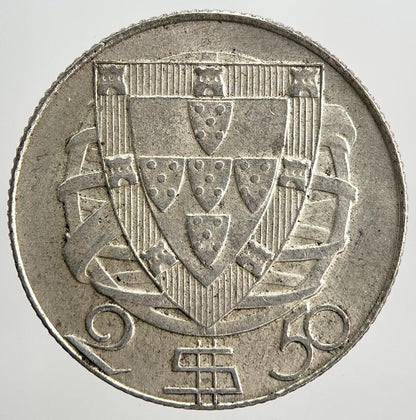 1944 Portugal 2.5 - 2 1/2 Escudos Silver Coin | Very High Grade
