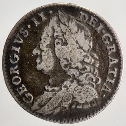 1757 George II 2nd Sixpence Silver Coin | Fine Collectable Grade | a6906