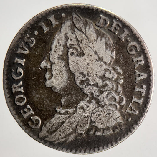 1757 George II 2nd Sixpence Silver Coin | Fine Collectable Grade | a6906