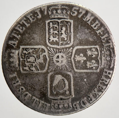 1757 George II 2nd Sixpence Silver Coin | Fine Collectable Grade | a6906