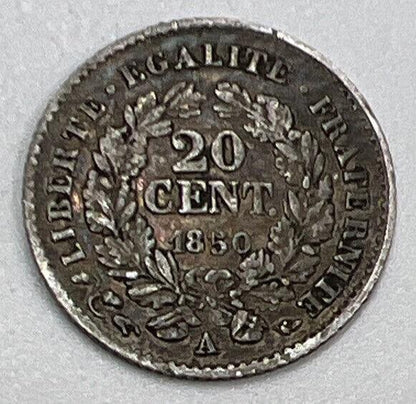 1850-A France 20 Centimes Silver Coin | Collectable Grade