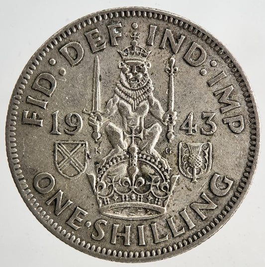 1943 George VI British Shilling Silver Coin | Fine Collectable Grade | a9022
