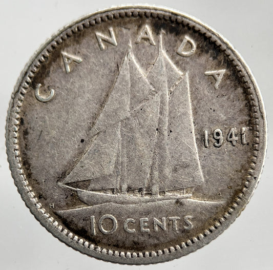 1941 Canadia 10 Cents Silver Coin | Collectable Grade