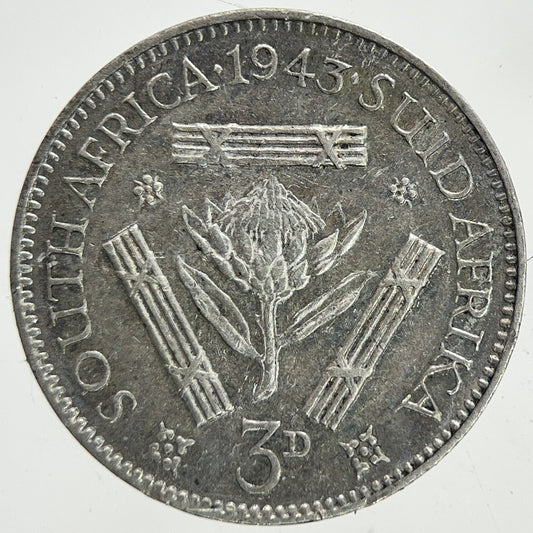 1943 South Africa Threepence Silver Coin | Fine Collectable Grade | a6988