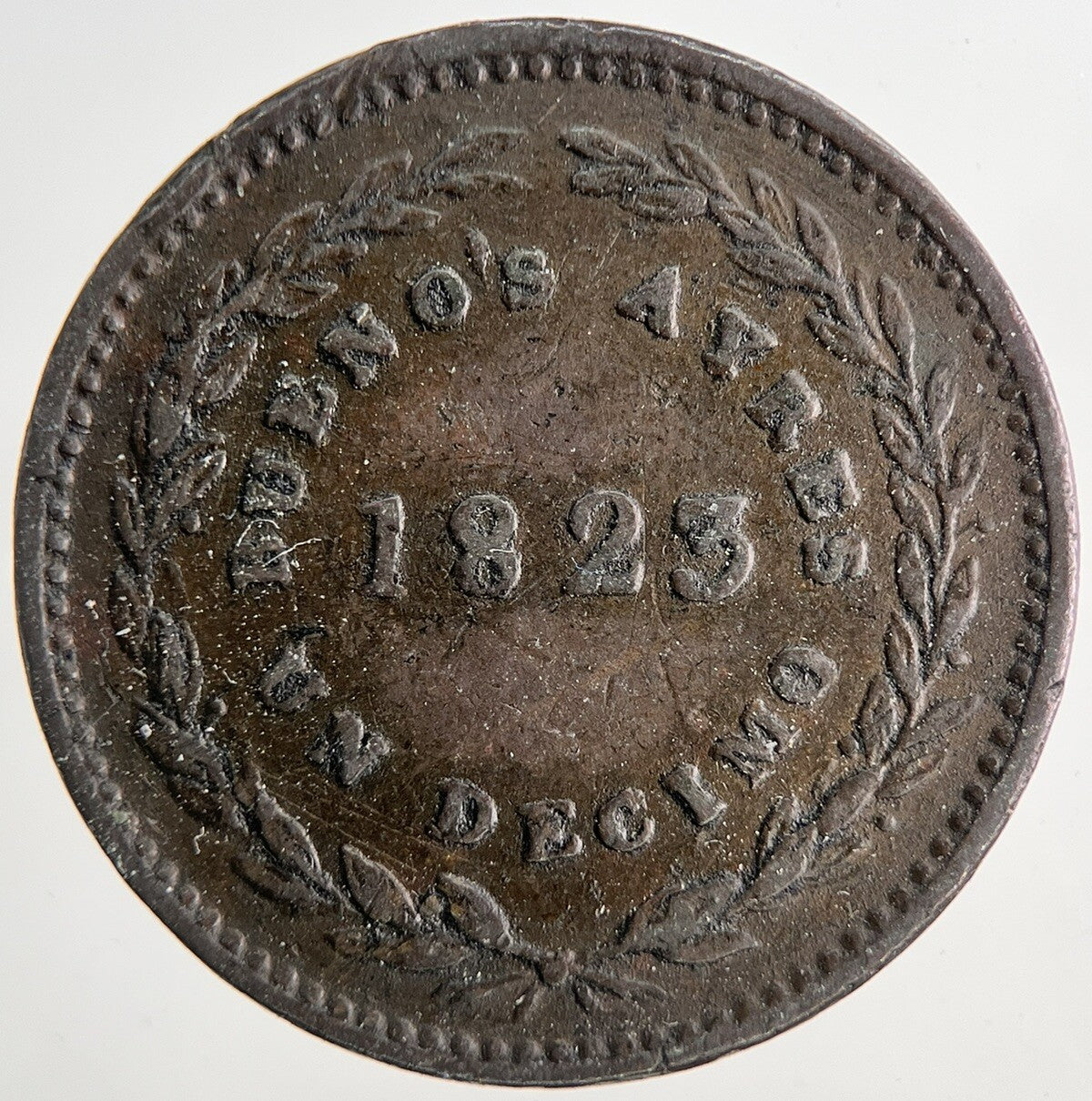 1823 Argentina Un 1 Decimo Coin | Fine Collectable Grade | a9025