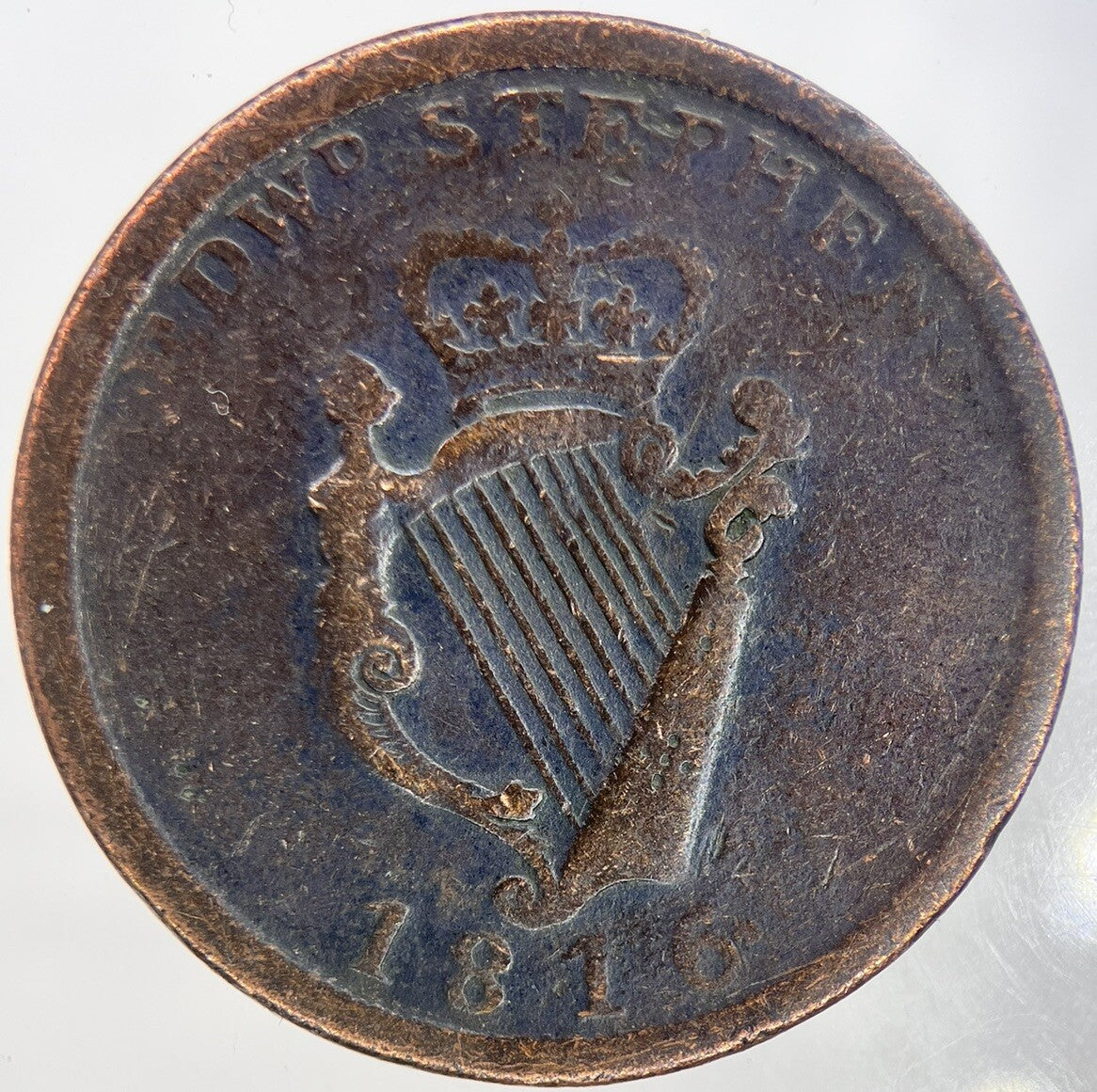 1816 Irish Edward Stephens Penny Coin | Collectable Grade | a298