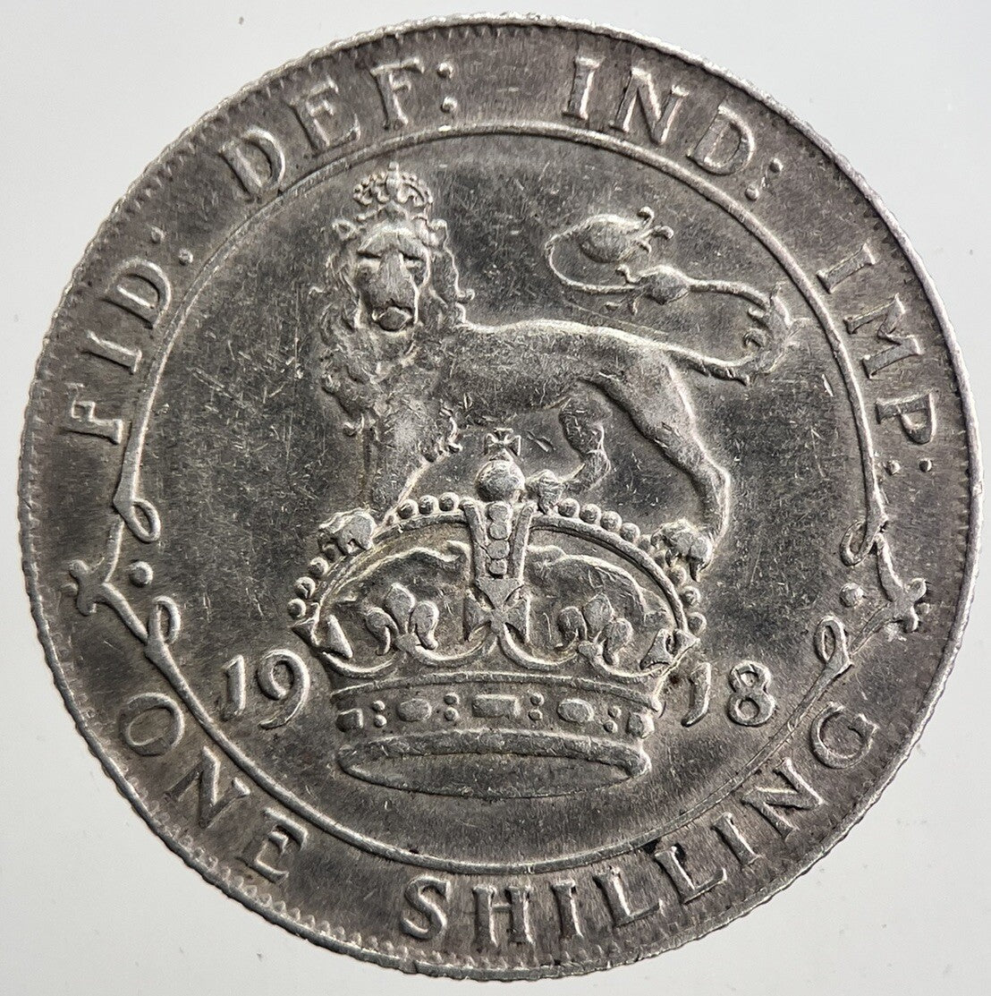 1918 George V Shilling British Silver Coin | Fine Collectable Grade