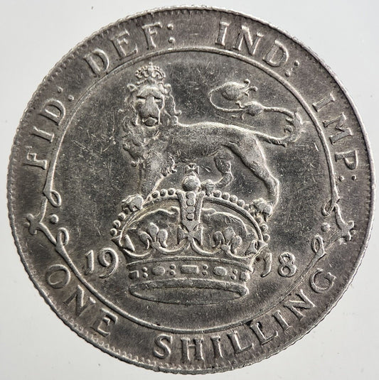 1918 George V Shilling British Silver Coin | Fine Collectable Grade