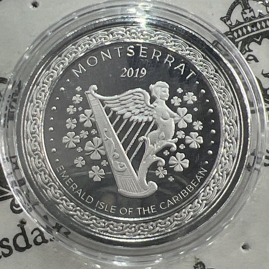 2019 Montserrat Harp Silver Coin 1oz | Comes In Sealed Capsule