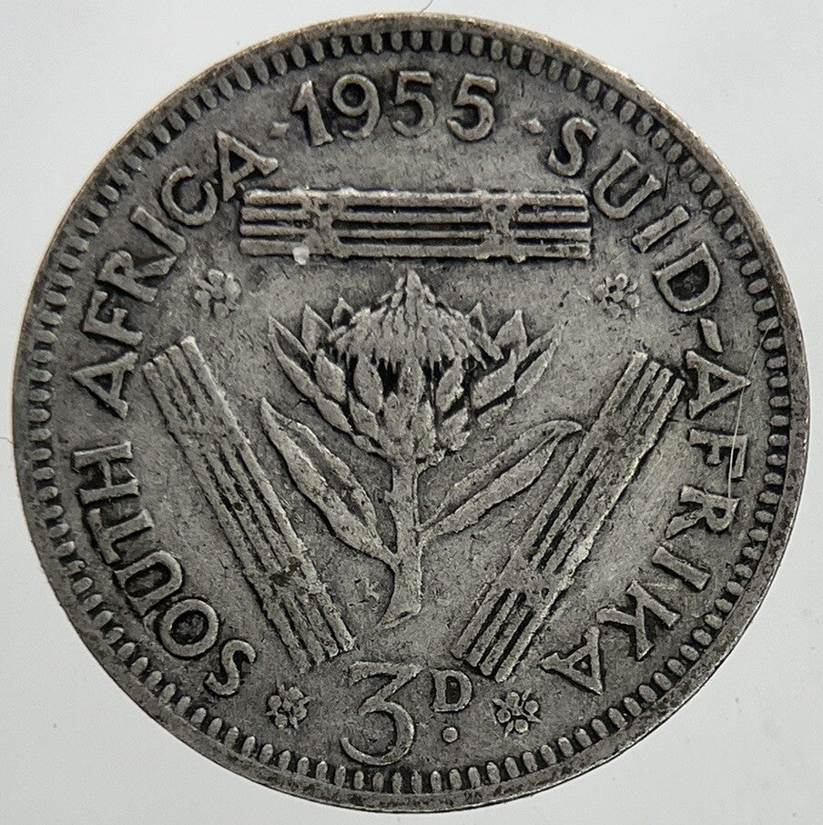 1955 South Africa Threepence Silver Coin | Fine Collectable Grade | a9003