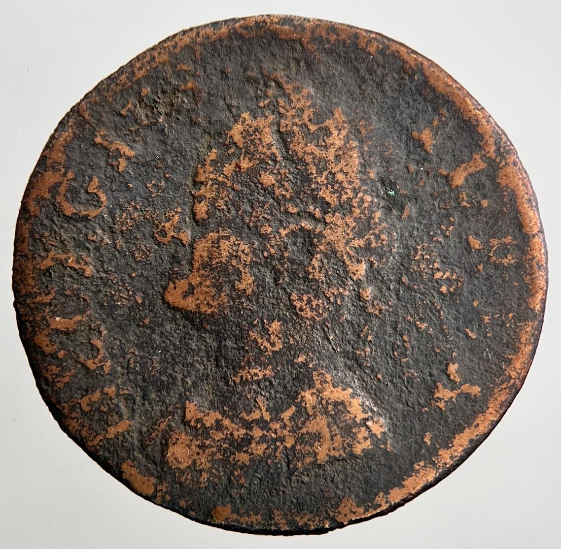 1754 George 2nd II Farthing Coin | Fair Grade