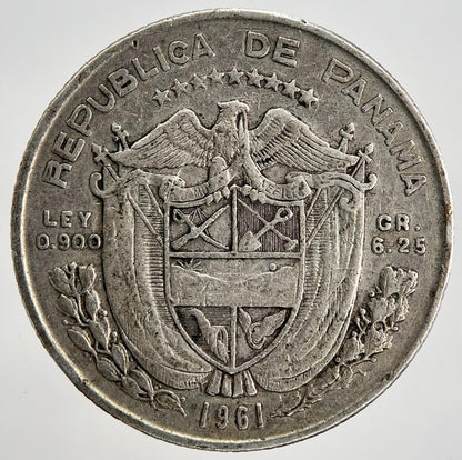 1961 Panama 1/4 One Quarter Balboa Silver Coin | Fine Collectable Grade