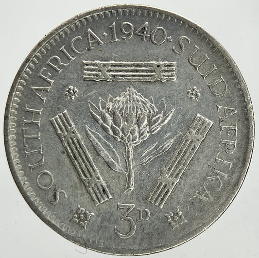 1940 South Africa Threepence Silver Coin | Fine Collectable Grade | a6993