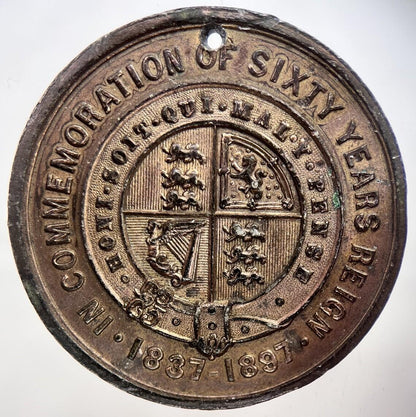 1897 Queen Victoria Commemorative Medal Coin | Very High Grade | a1069