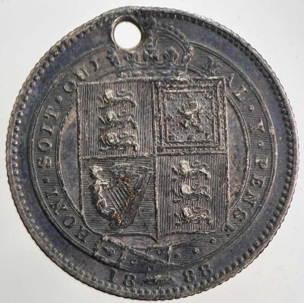 1888 Victoria Shilling Silver Coin | Very High Grade