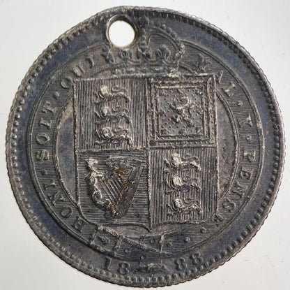 1888 Victoria Shilling Silver Coin | Very High Grade