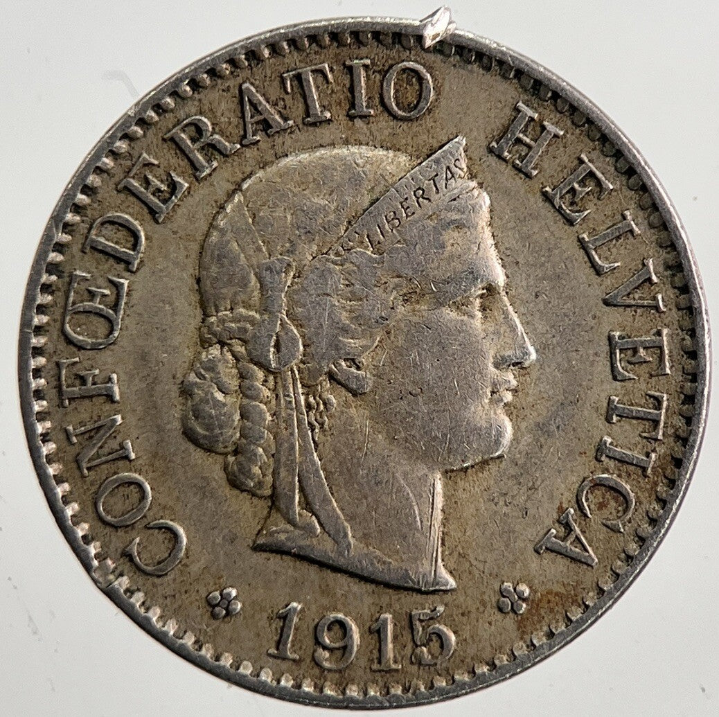 1915 Switzerland Swiss 5 Rappen Coin | Fine Collectable Grade