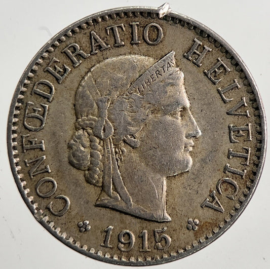 1915 Switzerland Swiss 5 Rappen Coin | Fine Collectable Grade