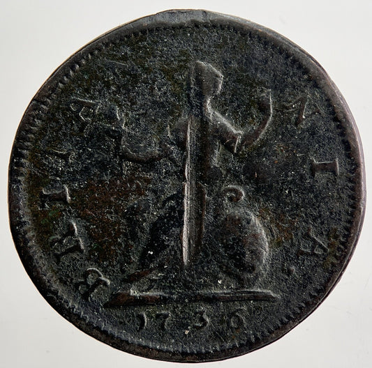 1736 George 2nd II Farthing Coin | Collectable Grade