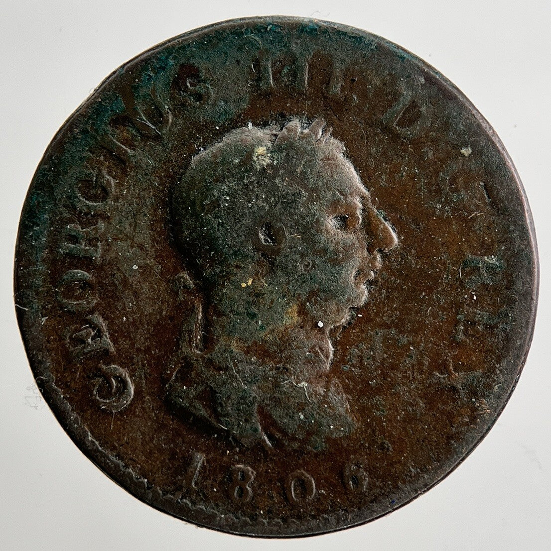 1806 George 3rd III Farthing Coin | Fair Grade