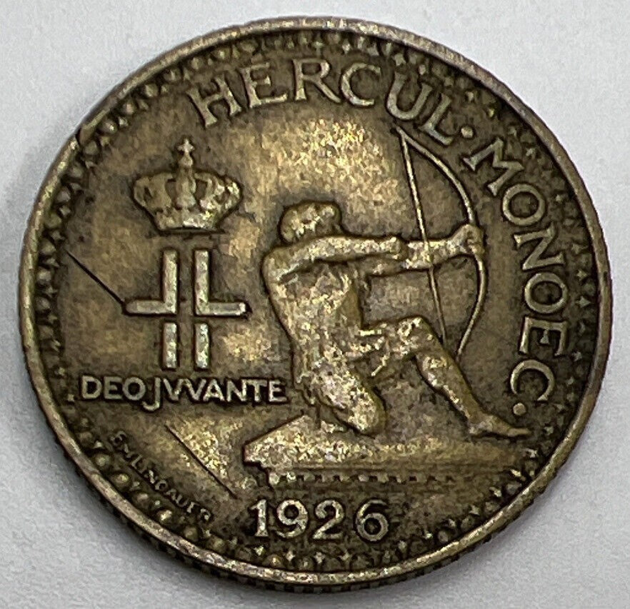 1926 Monaco 1 Franc Coin | Fine Collectable Grade