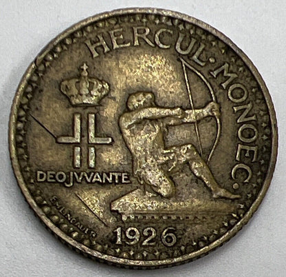 1926 Monaco 1 Franc Coin | Fine Collectable Grade